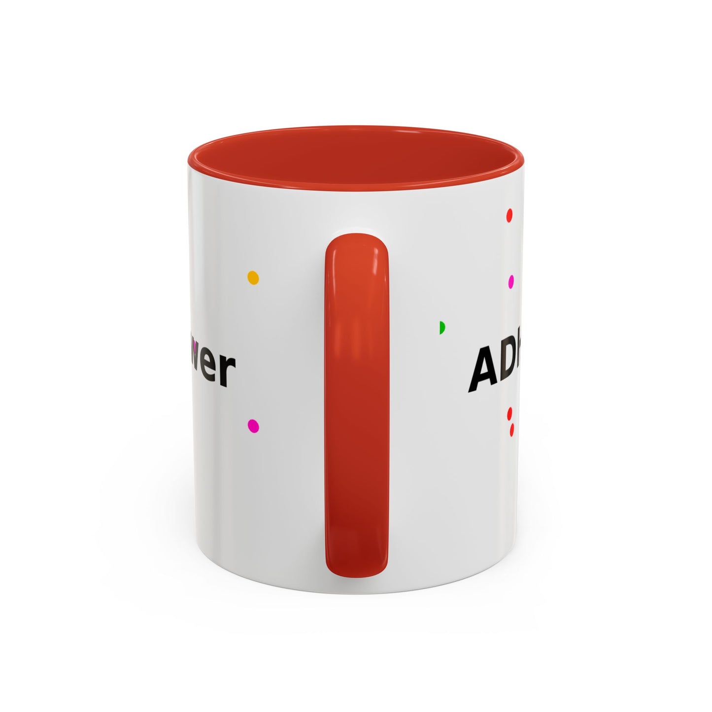 Accent Coffee Mug - "Coffee Is My Superpower" Funny Colorful Polka Dot Ceramic Mug (11/15oz)
