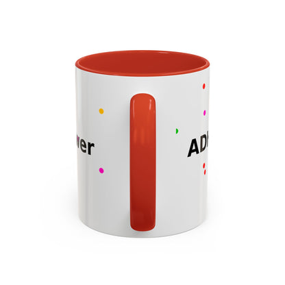 Accent Coffee Mug - "Coffee Is My Superpower" Funny Colorful Polka Dot Ceramic Mug (11/15oz)
