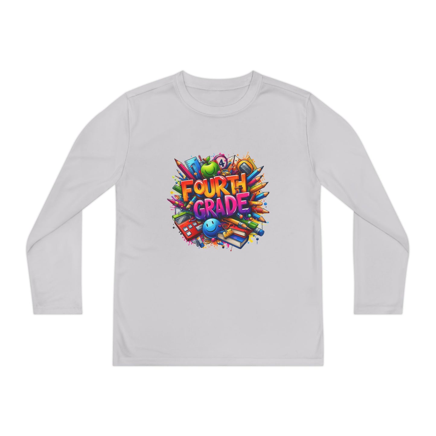 Fourth Grade Long Sleeve Tee — Colorful School Kids Shirt