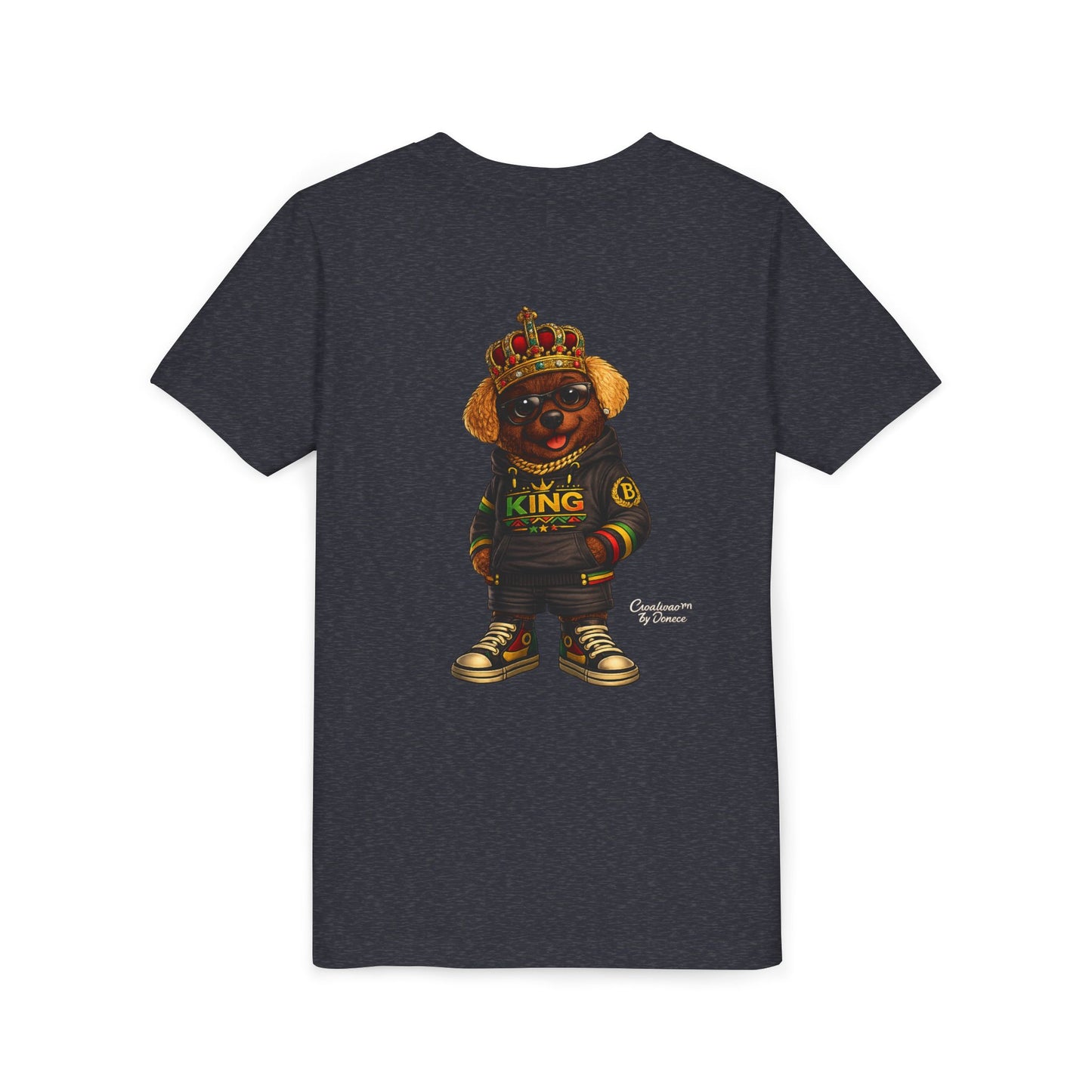 Youth Tee — 'Lil King' Crowned Bear Graphic Shirt