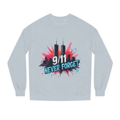 9/11 Never Forget Sweatshirt - Tribute Crewneck with Twin Towers Graphic