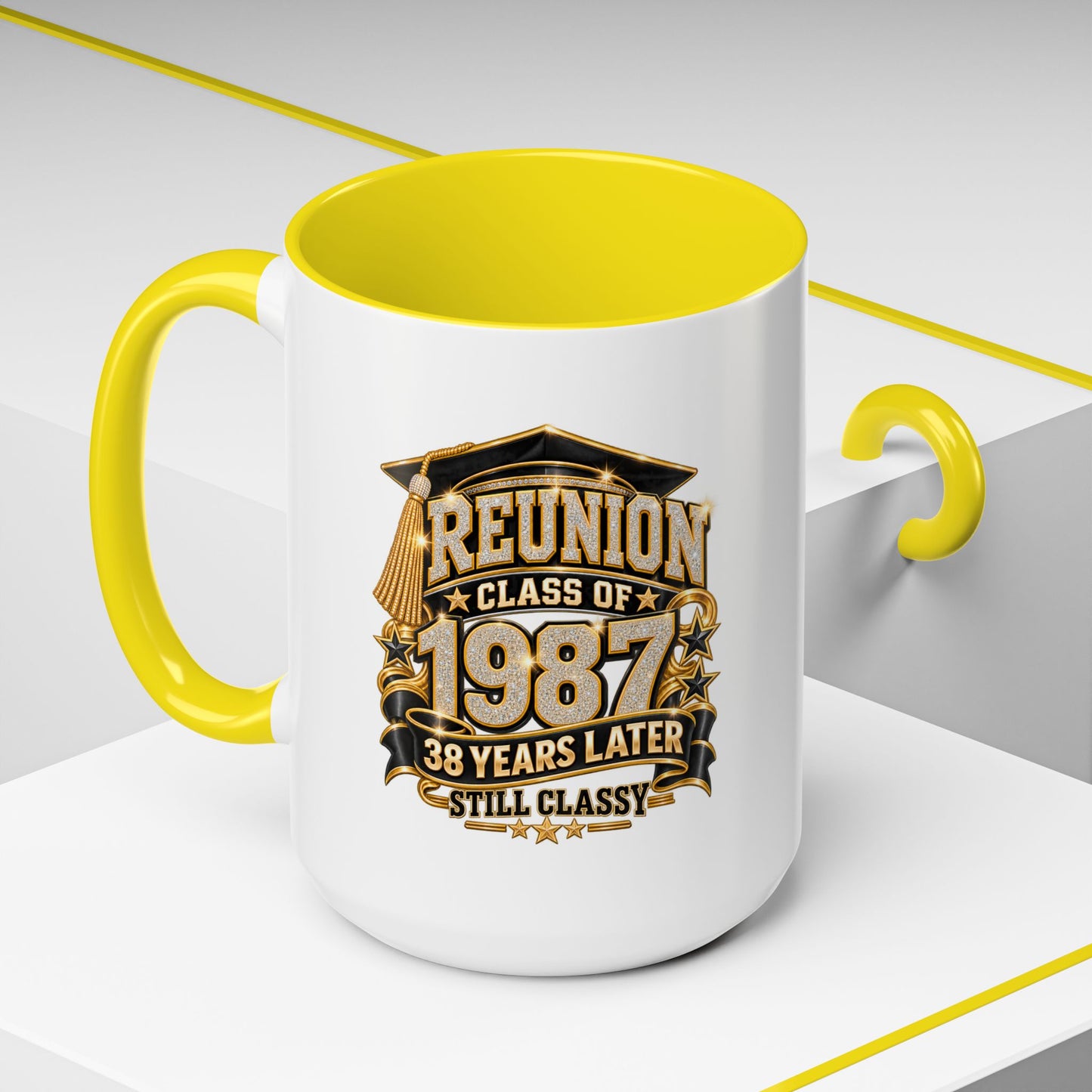 Class of 1987 Reunion Coffee Mug — 38 Years Later, Still Classy Accent Mug