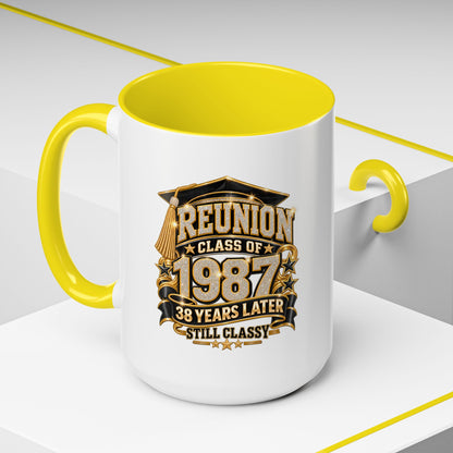Class of 1987 Reunion Coffee Mug — 38 Years Later, Still Classy Accent Mug