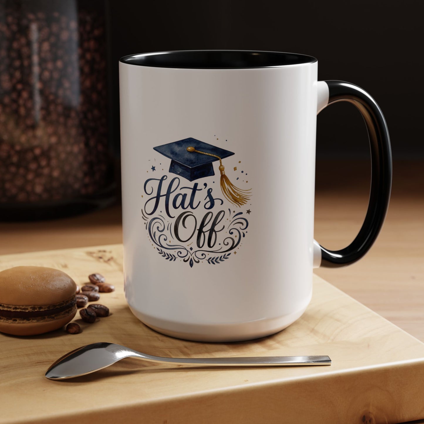 Graduation 'Hat's Off' Accent Coffee Mug — 11/15oz Celebratory Grad Gift