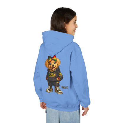 Youth Hoodie — Black Excellence Bear Graphic Sweatshirt (Kids)