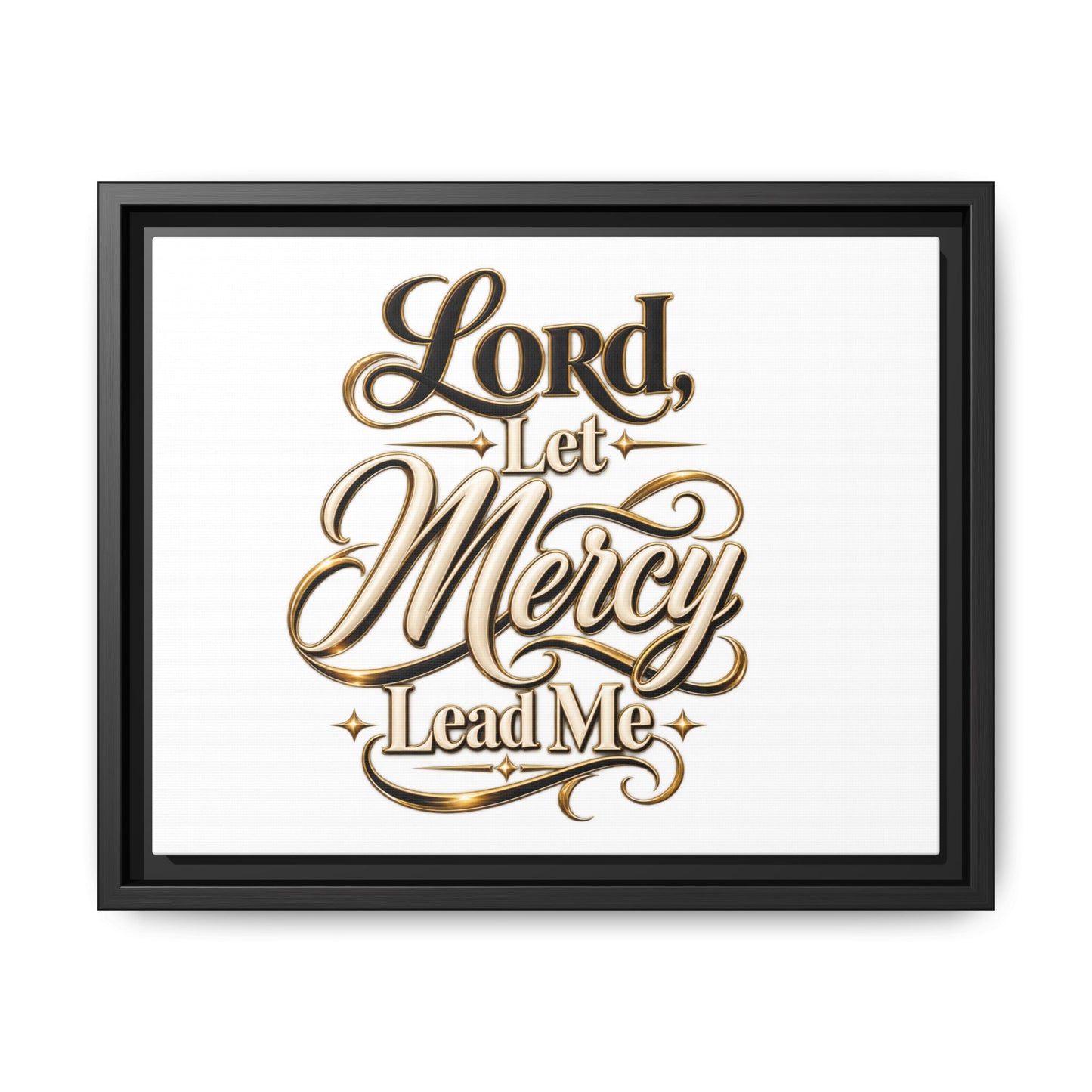 Framed Canvas Wall Art – "Lord, Let Mercy Lead Me" Inspirational Scripture Print