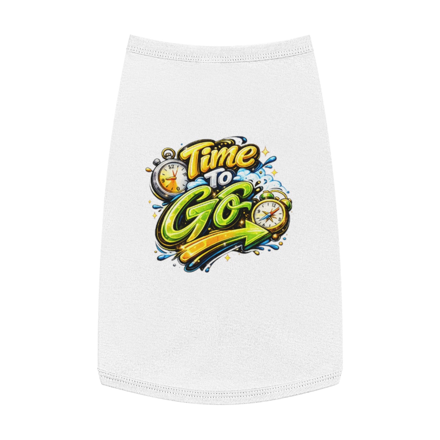 Time to Go Pet Tank Top — Outdoor Walk & Travel Dog Tank