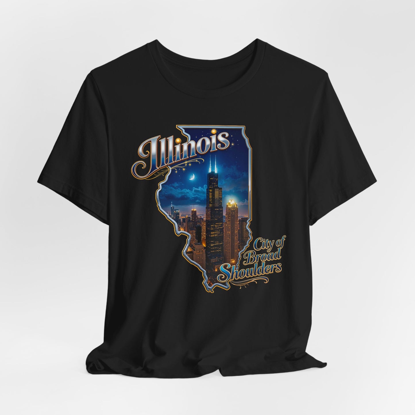 Illinois State Tee — 'City of Broad Shoulders' Chicago Skyline T-Shirt