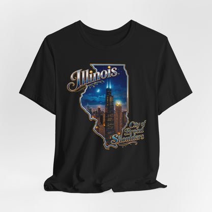 Illinois State Tee — 'City of Broad Shoulders' Chicago Skyline T-Shirt