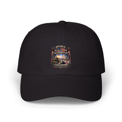 Dad Cap — Vintage Fireworks Night Skyline Embroidered Hat