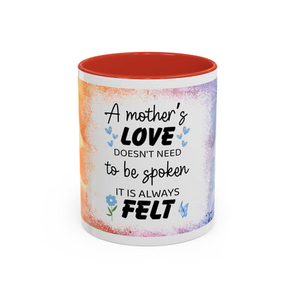Mother’s Love Accent Coffee Mug – Floral Inspirational Gift (11/15 oz)