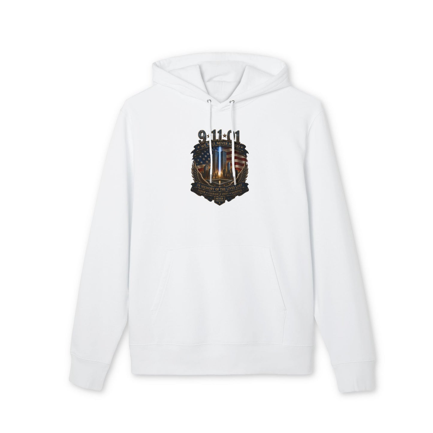 9·11 Memorial Hoodie – American Flag Tribute Pullover