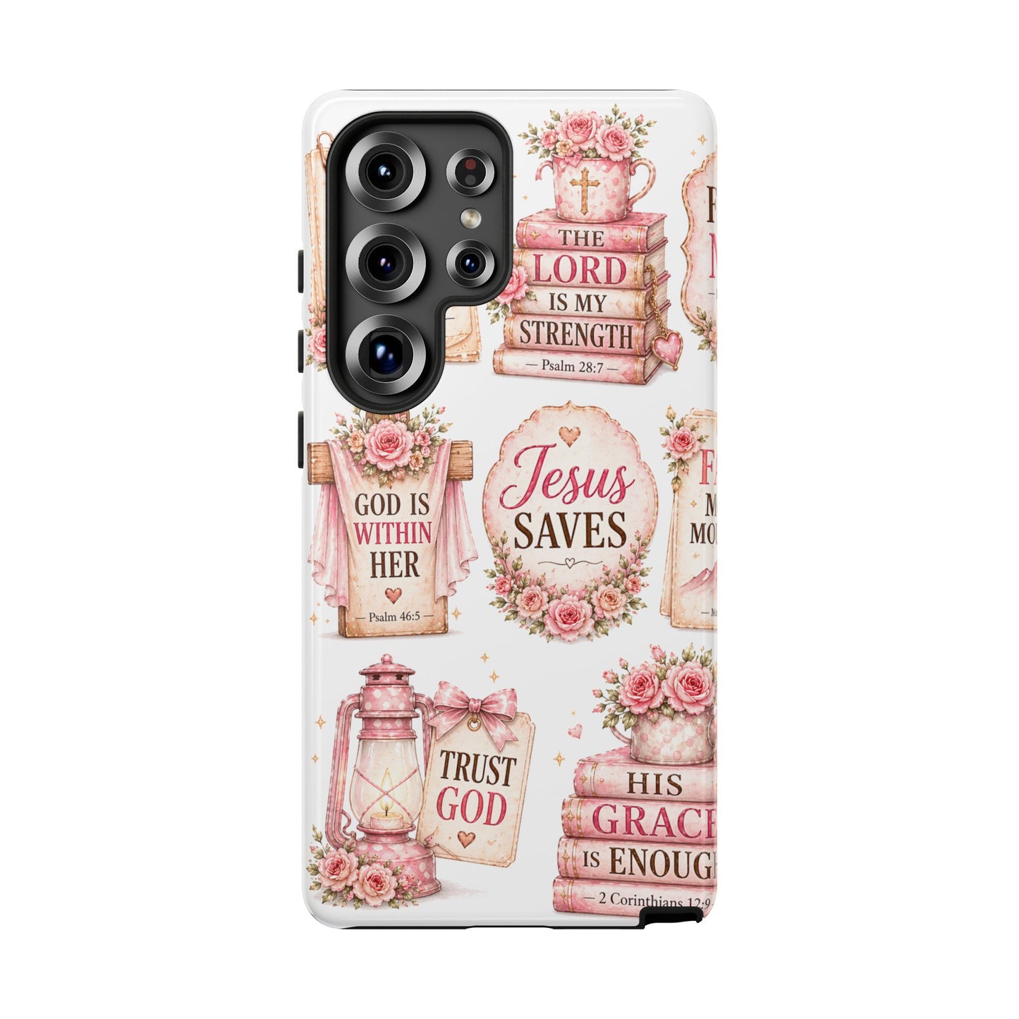 Faith Phone Case — 'Jesus Saves' Floral Christian Scripture iPhone Case