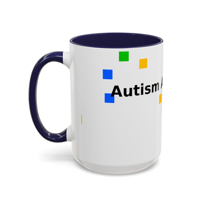 Autism Acceptance Accent Coffee Mug – Colorful Puzzle Square Design (11/15 oz)