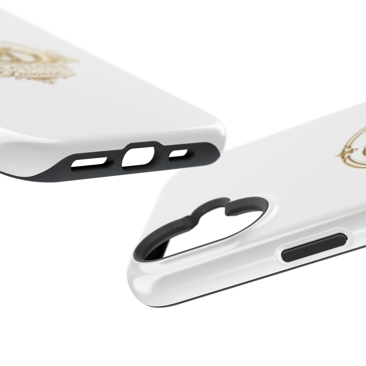 Magnetic Impact-Resistant Phone Case — Gold Floral Crest Logo