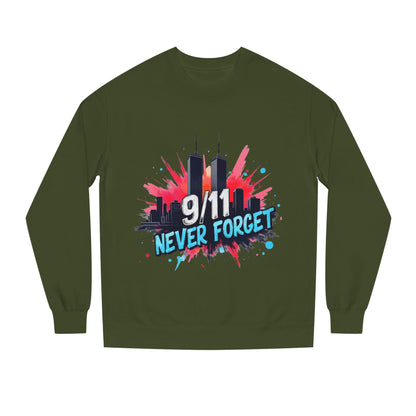 9/11 Never Forget Sweatshirt - Tribute Crewneck with Twin Towers Graphic