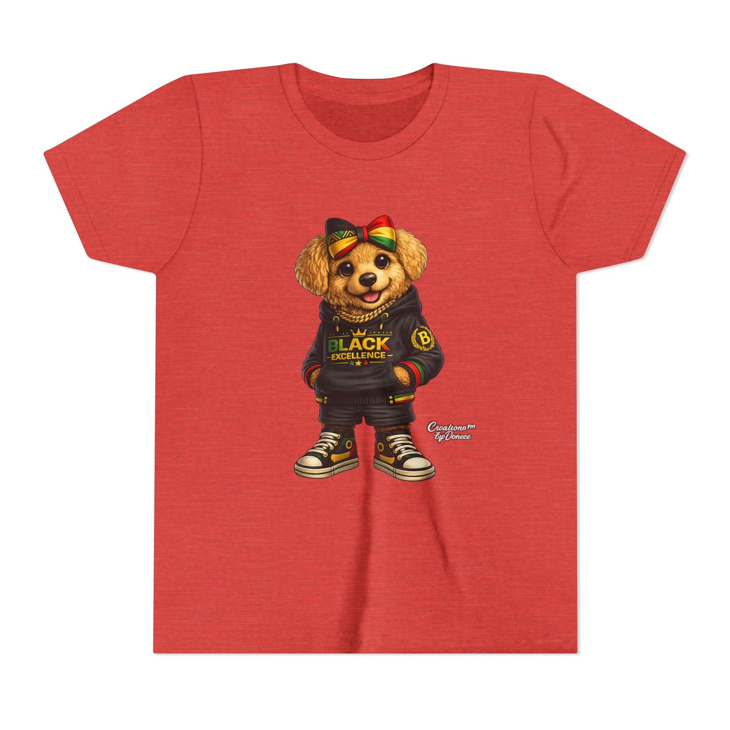 Youth Tee — Rasta Teddy "Black Excellence" Graphic Shirt