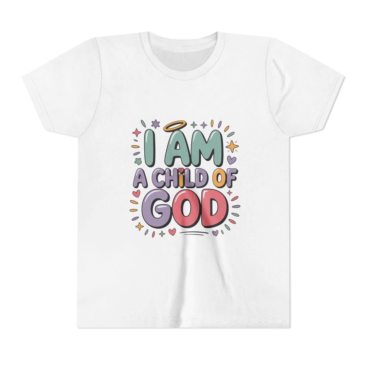 I Am A Child of God Youth Tee — Cute Pastel Christian Kids T-Shirt