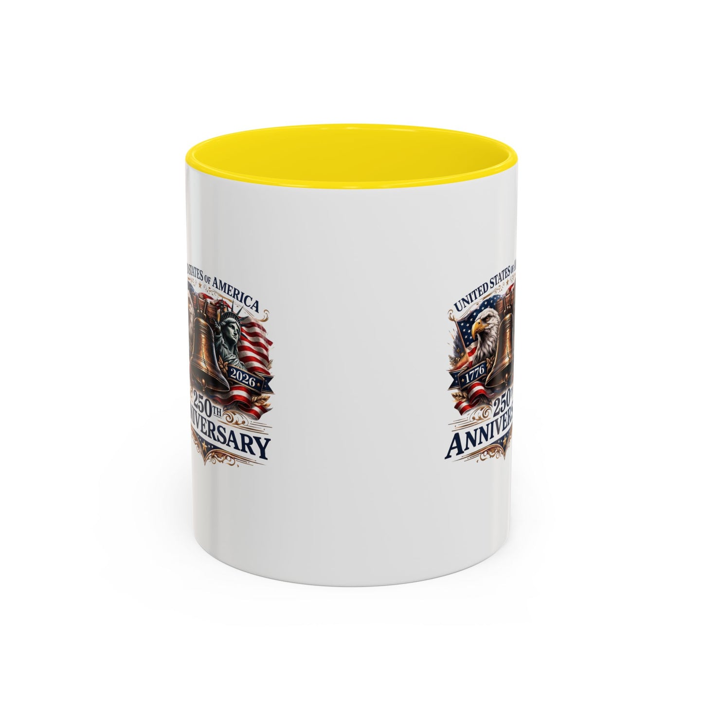 250th Anniversary Accent Coffee Mug — Patriotic United States Bell & Eagle Design (11/15 oz)