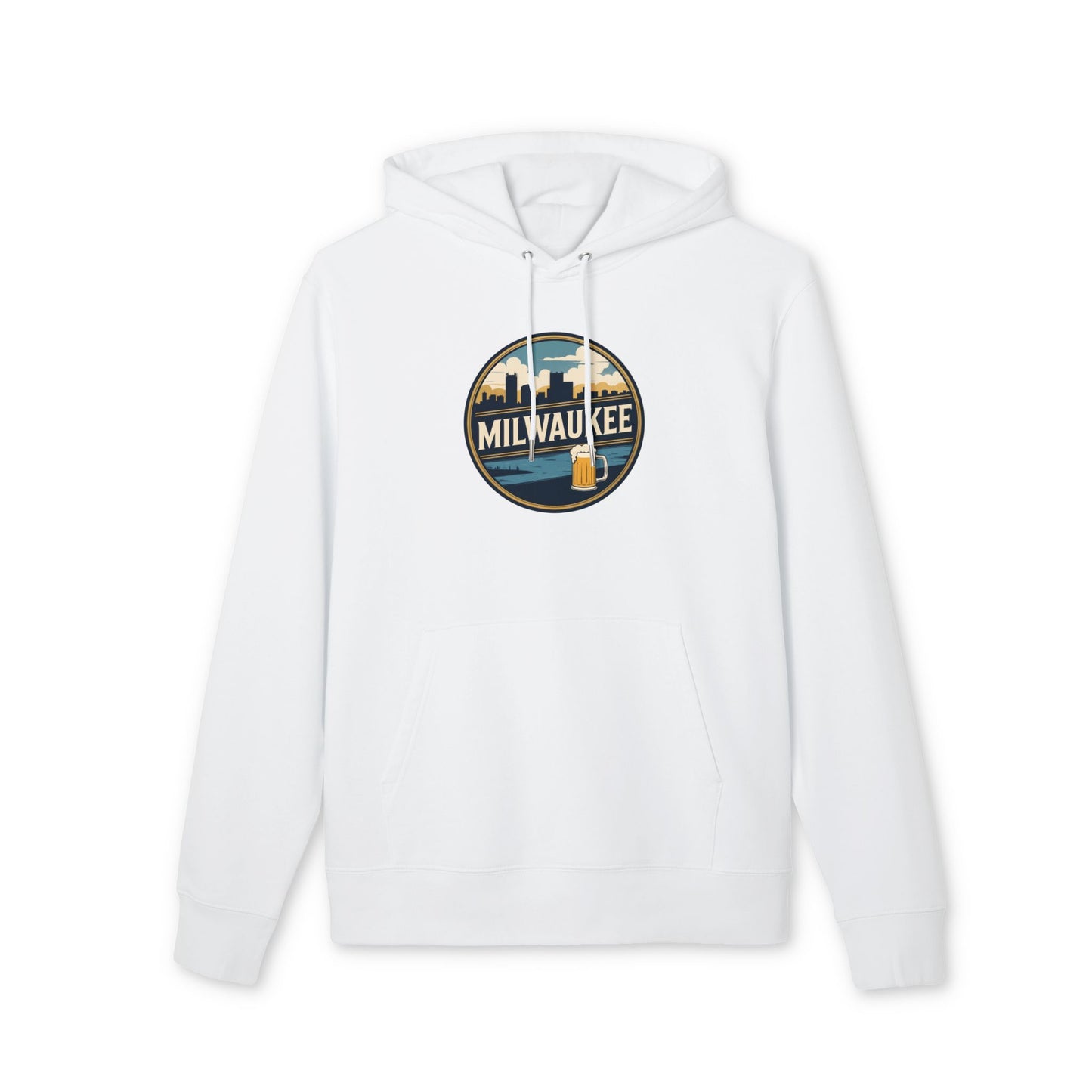 Milwaukee Skyline Hoodie — Retro City Beer Badge Pullover