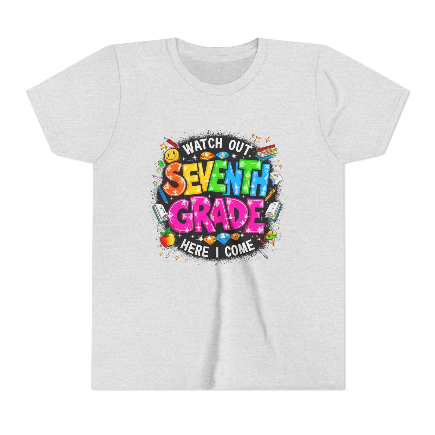 Seventh Grade Kids T‑Shirt — "Watch Out Seventh Grade Here I Come" Back‑to‑School Tee