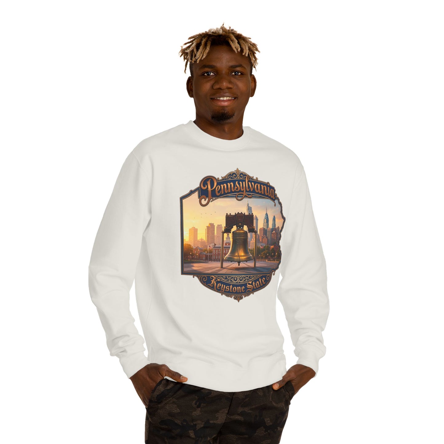 Pennsylvania Keystone State Sweatshirt — Liberty Bell & City Skyline Crewneck