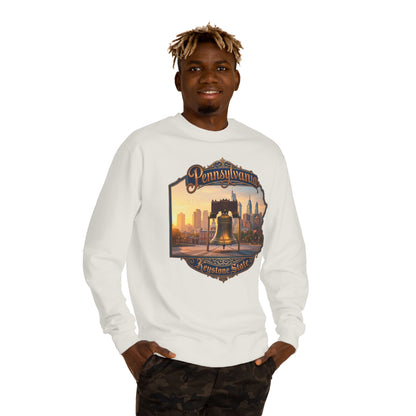 Pennsylvania Keystone State Sweatshirt — Liberty Bell & City Skyline Crewneck