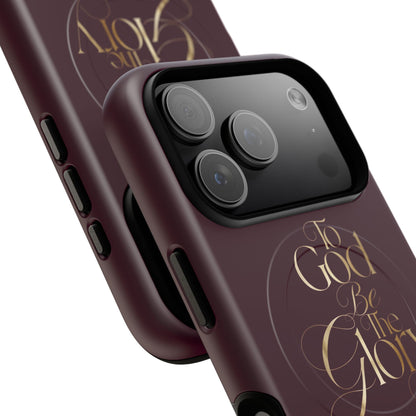 "To God Be The Glory" Tough Magnetic Phone Case — Burgundy Christian iPhone Cover