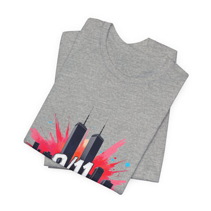9/11 Never Forget T-Shirt — Patriotic Memorial Tee with Twin Towers Graphic
