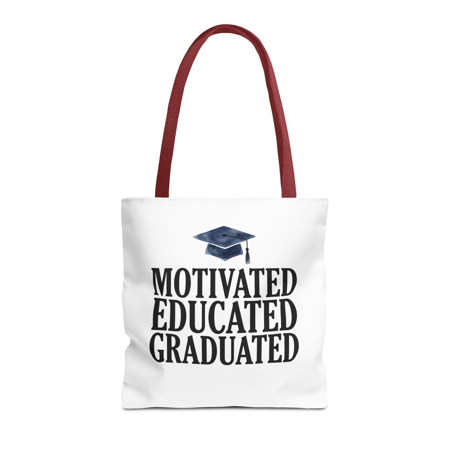 Motivated Educated Graduated Tote Bag – Graduation Cap Student Gift