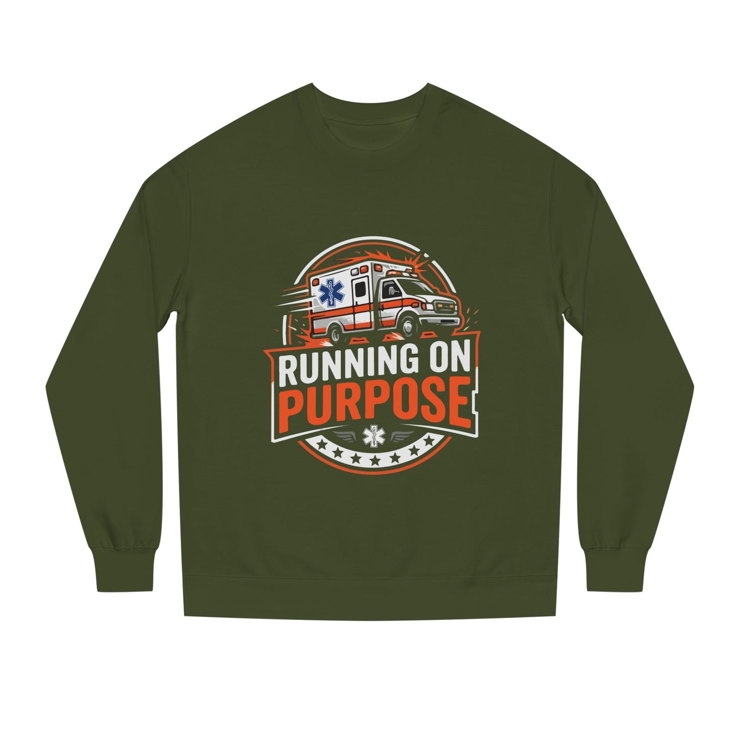 EMS Crewneck Sweatshirt — "Running on Purpose" Ambulance Design