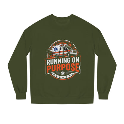 EMS Crewneck Sweatshirt — "Running on Purpose" Ambulance Design