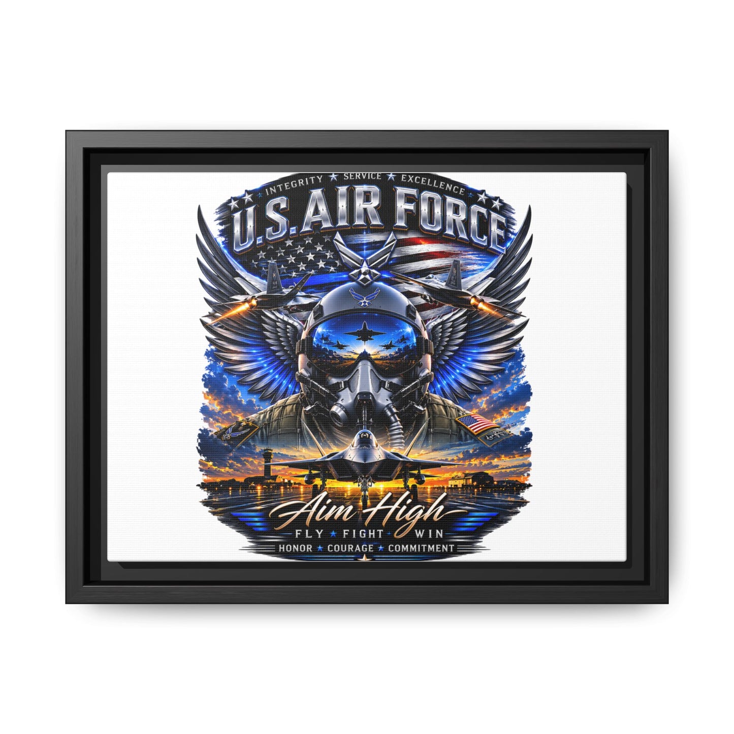 U.S. Air Force 'Aim High' Framed Canvas Print