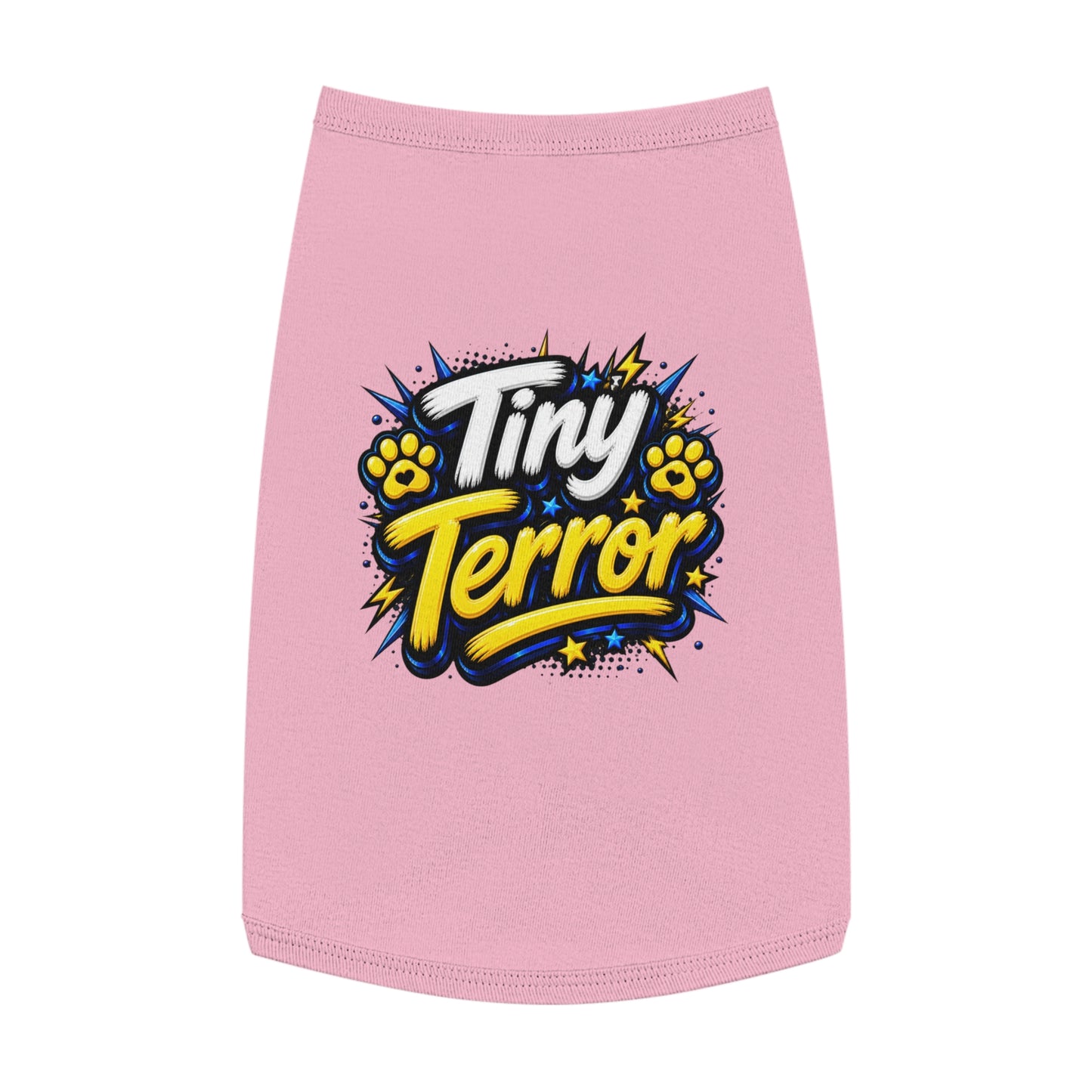 Tiny Terror Pet Tank Top — Cute Paw Print Graphic Dog Shirt
