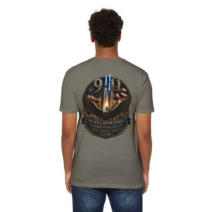 9/11 Memorial Eagle T-Shirt — We Will Never Forget Patriotic Tribute Tee