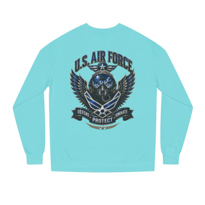 U.S. Air Force Skull Crewneck Sweatshirt — Defend Protect Dominate Tactical Pullover
