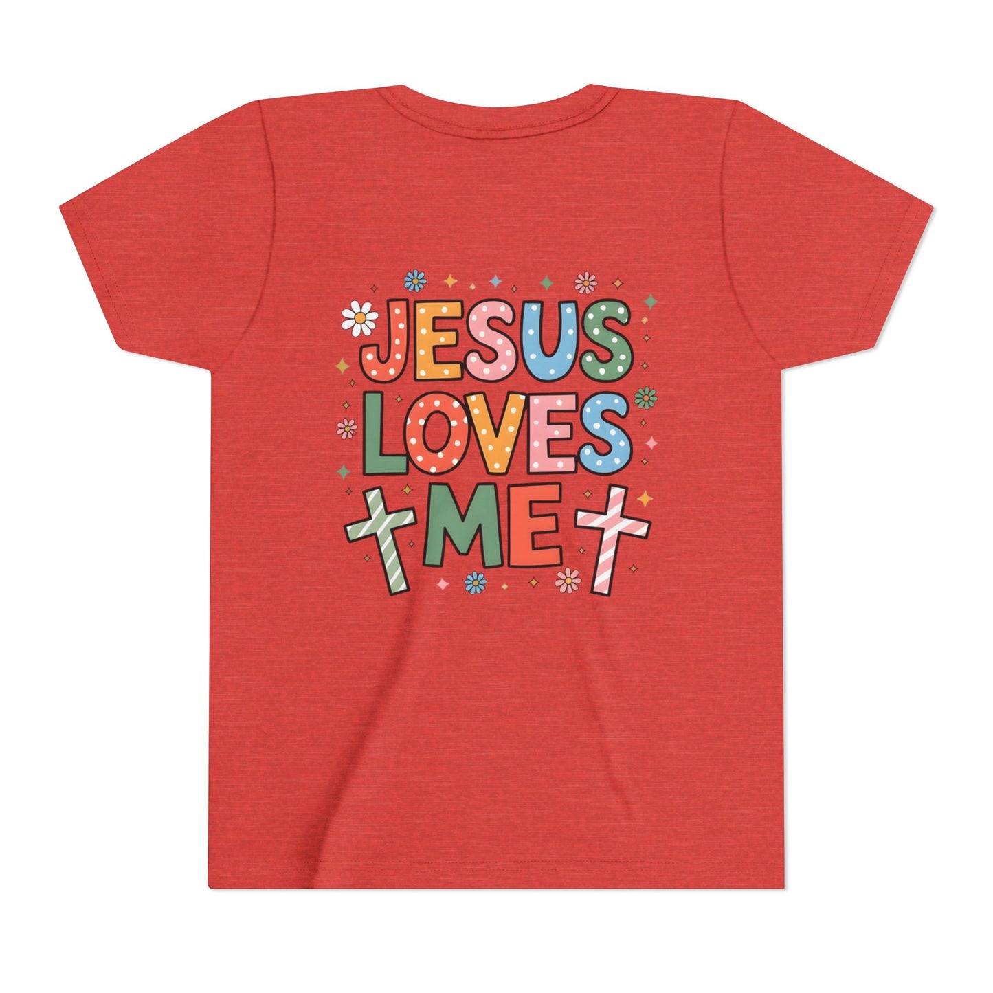 Youth Tee — "Jesus Loves Me" Colorful Christian Kids T-Shirt