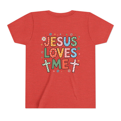 Youth Tee — "Jesus Loves Me" Colorful Christian Kids T-Shirt