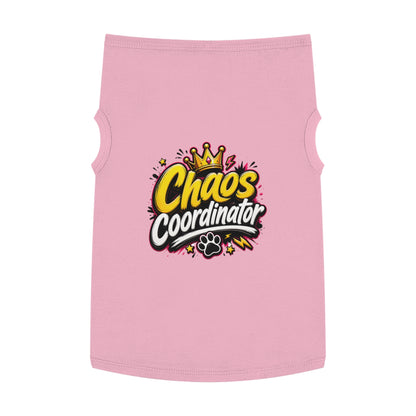 Chaos Coordinator Pet Tank Top — Cute Crown Paw Graphic Dog & Cat Tee