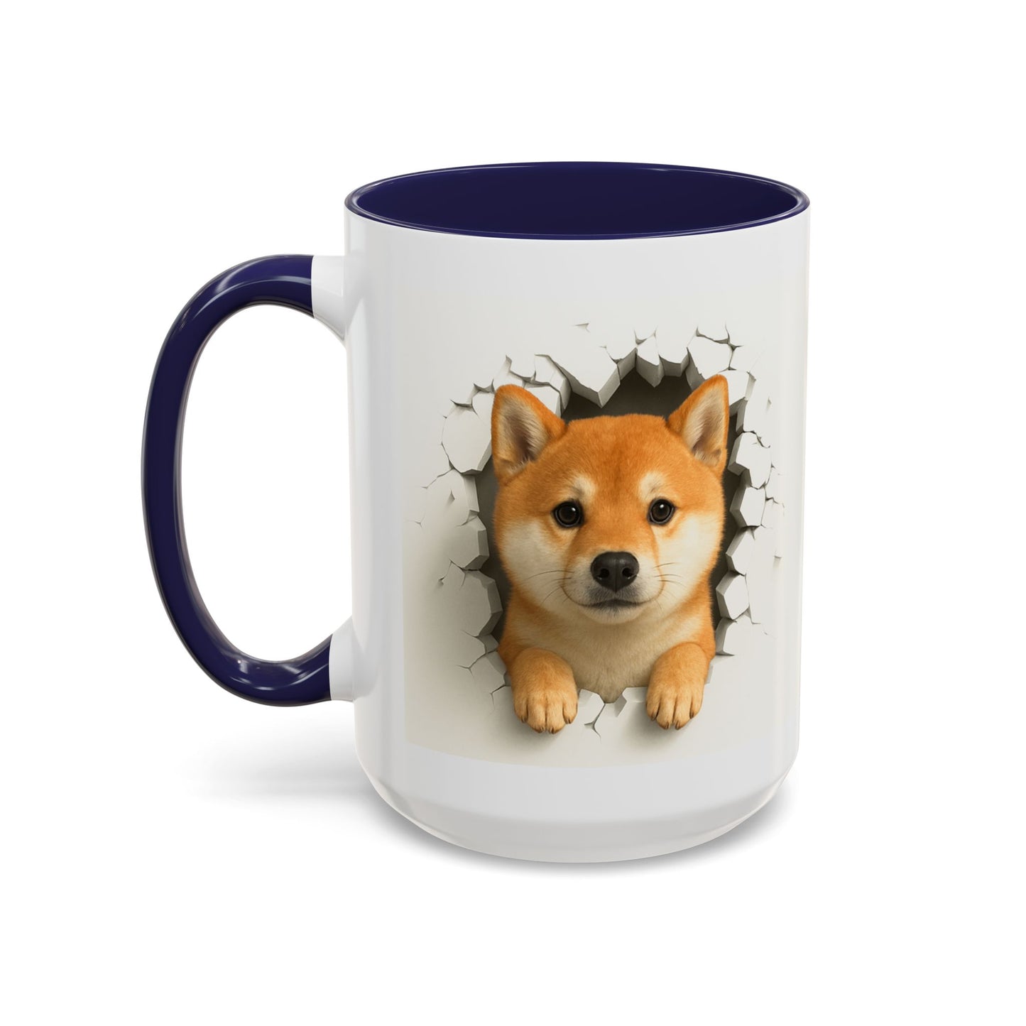 Shiba Inu Peeking Accent Coffee Mug – Cute Dog Lover Gift (11oz, 15oz)