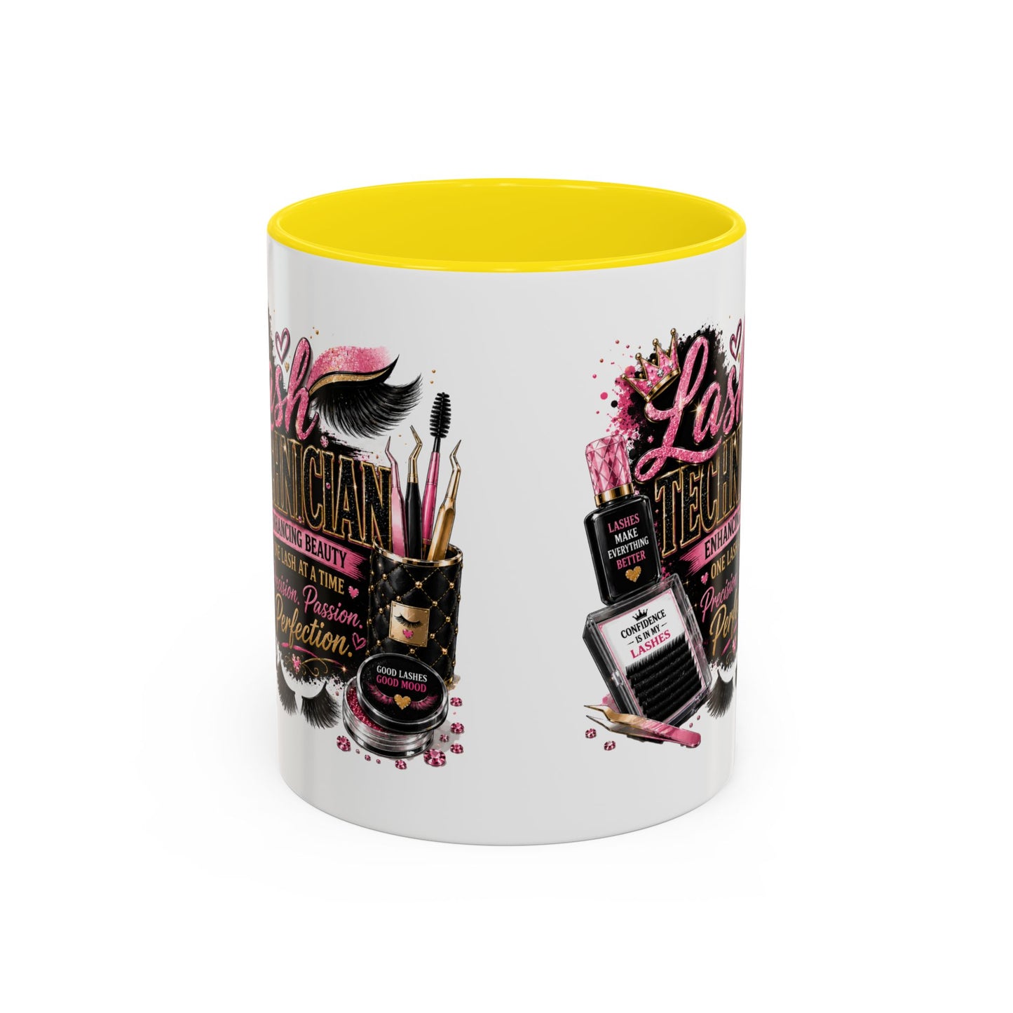 Lash Technician Coffee Mug – 'Enhancing Beauty One Lash at a Time' Accent Mug