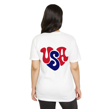 USA Heart Retro Graphic T-Shirt