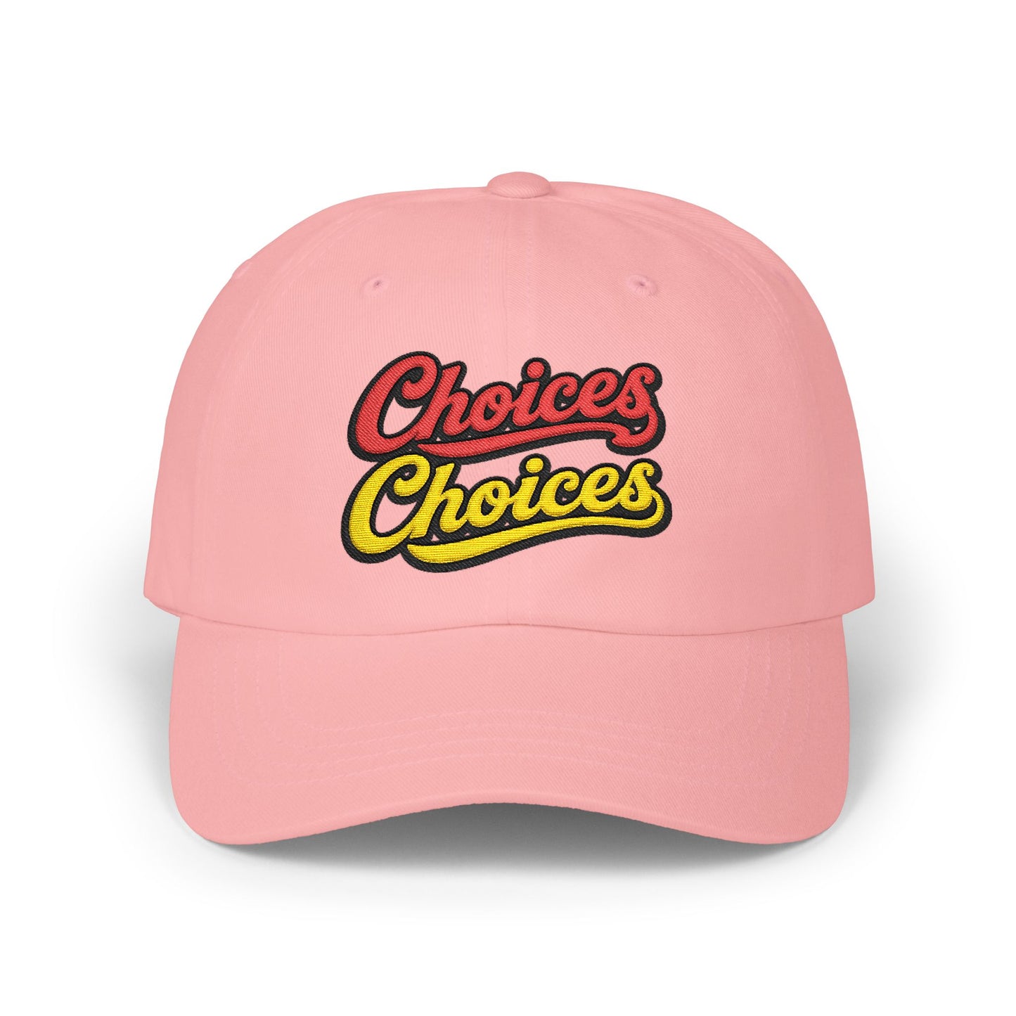 Choices Choices Dad Cap – Retro Script Embroidered Baseball Hat