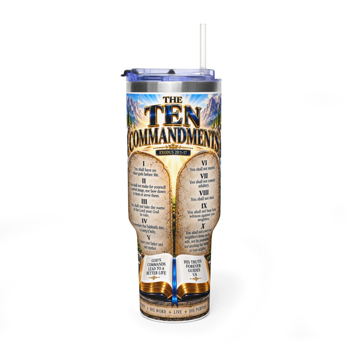The Ten Commandments 40oz Vacuum Tumbler