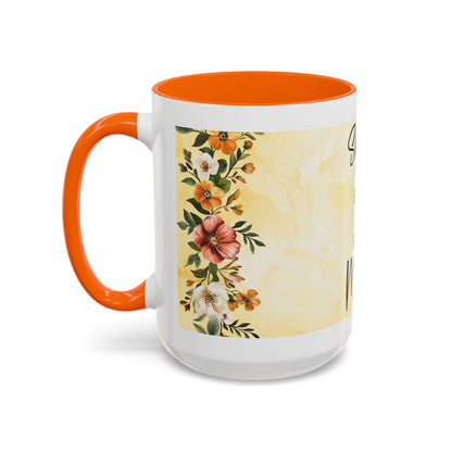 She Is Mom Floral Accent Coffee Mug — 'She is Peace, She is Home' Mother's Day Gift