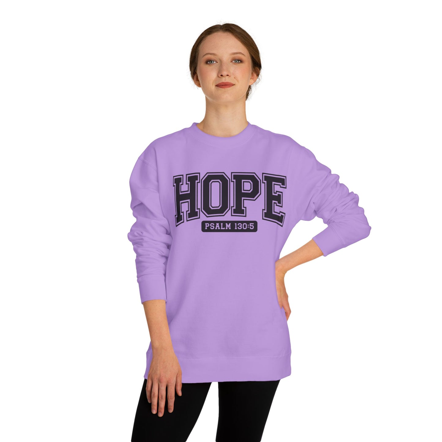 Hope Sweatshirt – 'Psalm 130:5' Inspirational Christian Crewneck