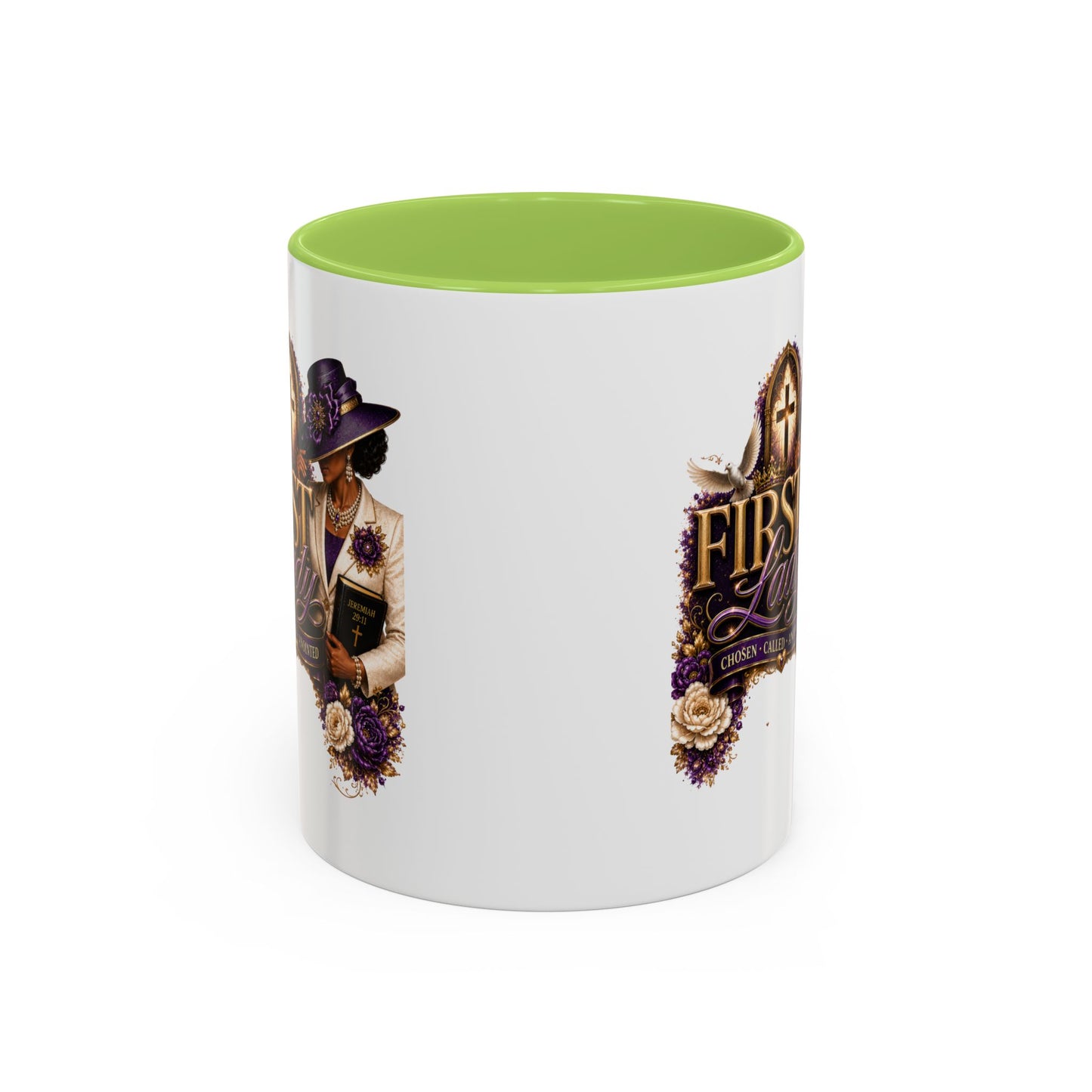 First Lady Church Coffee Mug — Elegant Purple Hat Gospel Tea Cup (11/15oz)