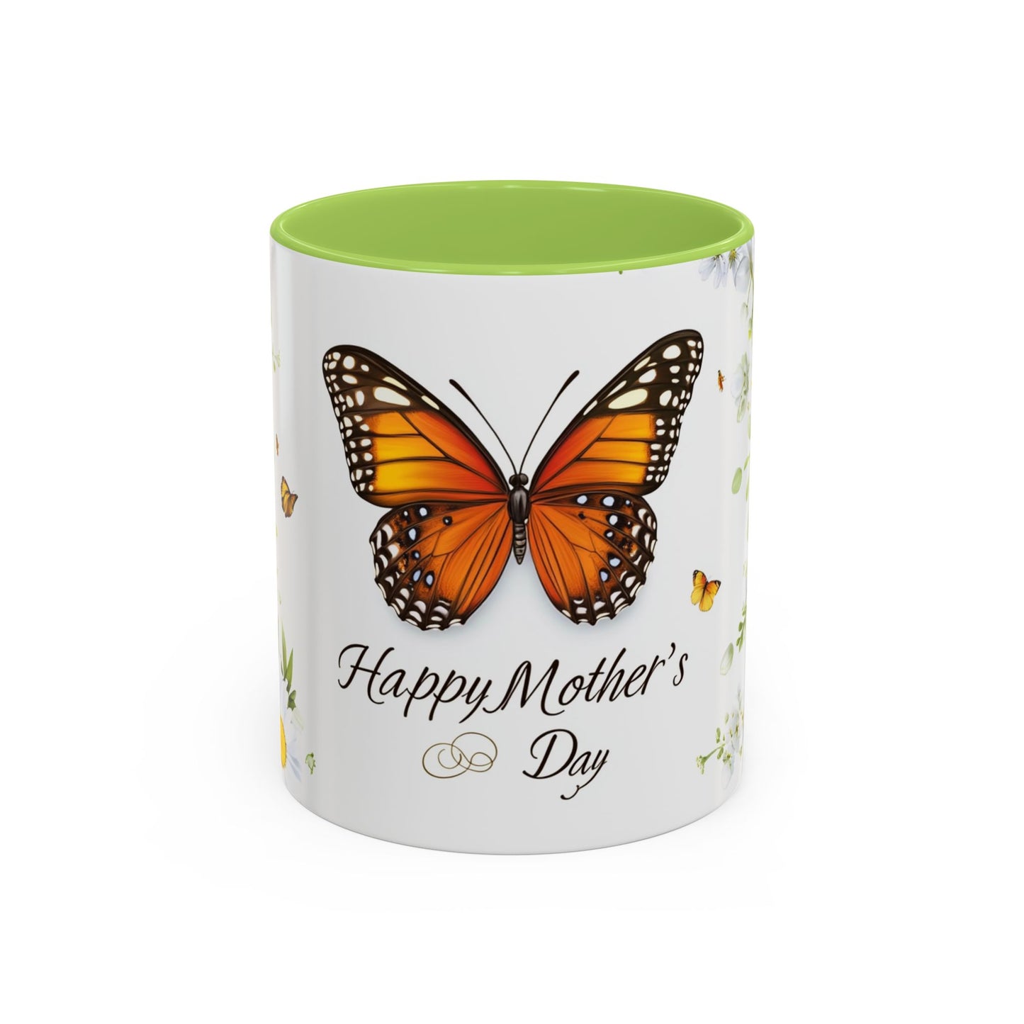 Mother's Day Butterfly Coffee Mug – 'Happy Mother's Day' Floral Accent Mug