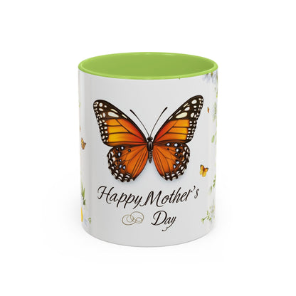 Mother's Day Butterfly Coffee Mug – 'Happy Mother's Day' Floral Accent Mug