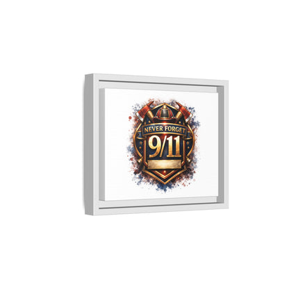 Framed Matte Canvas — 'Never Forget 9/11' Memorial Wall Art